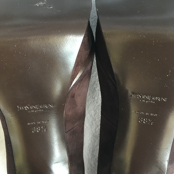 YSL Tribute 105 Chocolate/Coffee Suede 38.5 - Picture 7 of 8